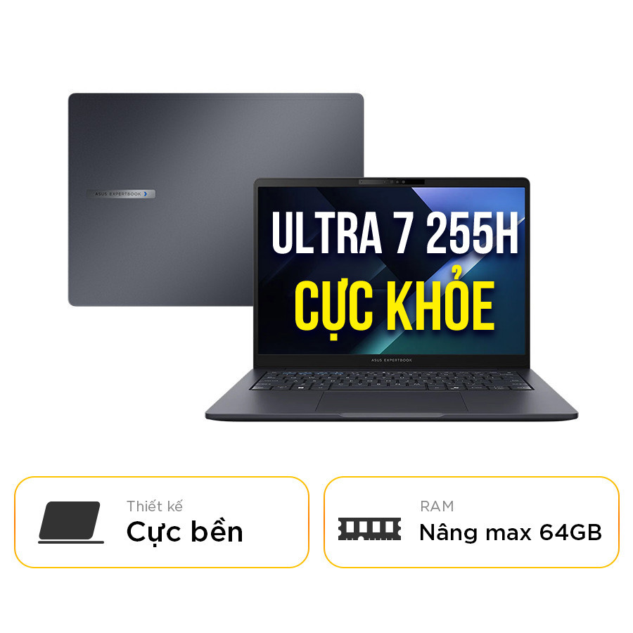 Laptop ASUS Expertbook B3 B3405CCA-LY0080W - Intel Core Ultra 7 255H | SSD 512GB | RAM 16GB | 14 inch Full HD+