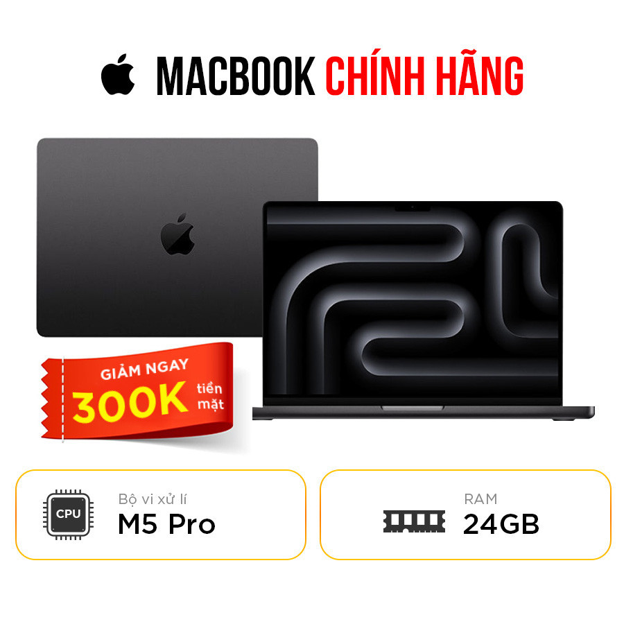 Macbook Pro 14 M5 Pro - 15 Core CPU | 16 Core GPU | RAM 24GB | SSD 1TB | 14.2 Inch Liquid Retina XDR